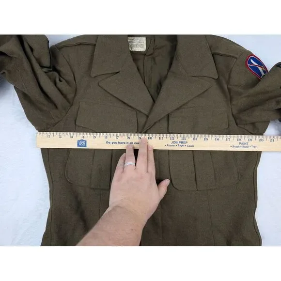 Vtg WWII 1945 Ike‎ Wool Field Jacket 36R Military Army District of Washington
